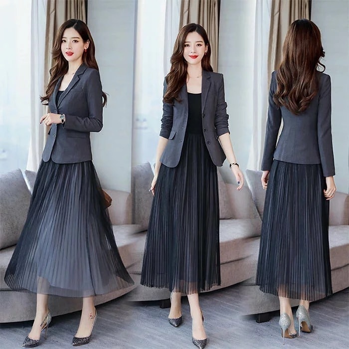 ワンピーススーツレディースドレスワンピースセットアップテーラードジャケットテーパードワンピース2点セット上下セットアップワンピースプリーツワンピース透け感フォーマル通勤OLセレモニー入学式卒業式結婚式
