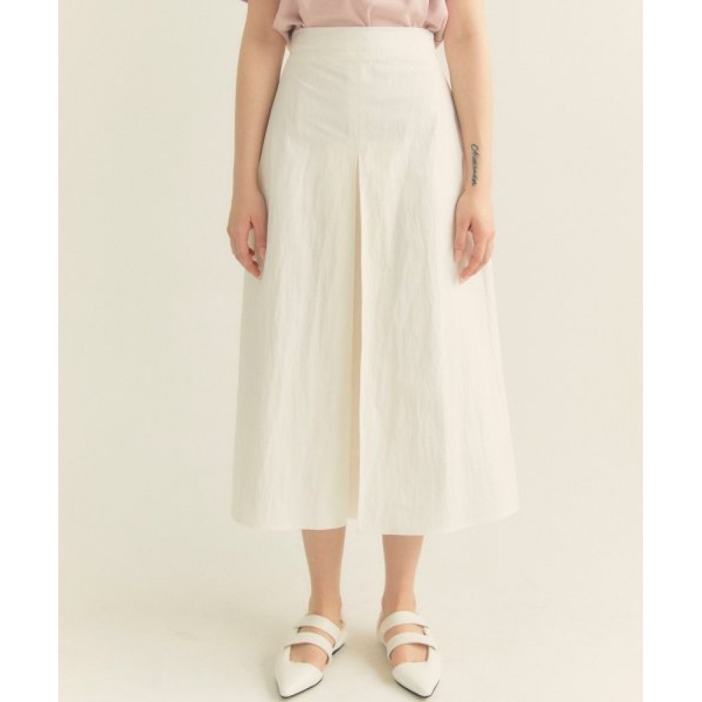 FREIHEIT (フレイハイト) コットンプリーツ Aラインロングスカートアイボリー