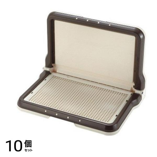 リッチェル 犬用 しつけ用ステップ L型トレー レギュラー 本体 1組入 (ダークブラウン) 10個セット
