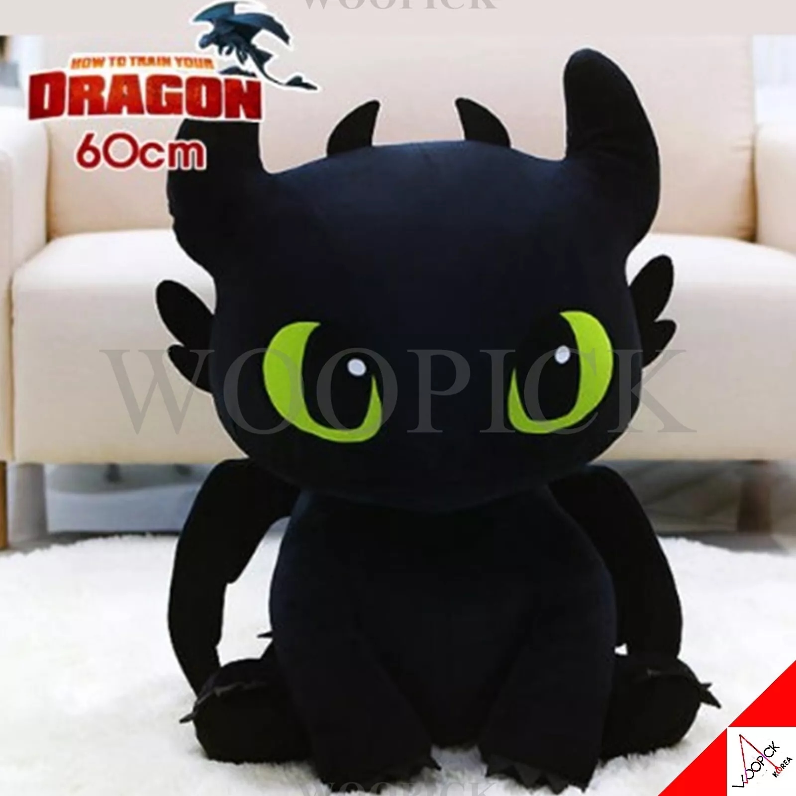 How To Train Your Dragon 3 Sitting Toothless Plush Doll 60cm Cute /ドラゴン手なずけ/ツースリース/正品