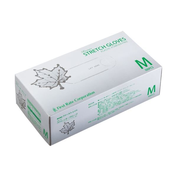 （まとめ） ファーストレイトプレミアストレッチグローブ パウダーフリー M FR-937 1箱（100枚） [x10セット]