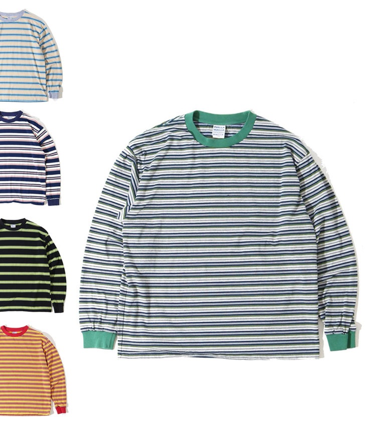 ロングスリーブストライプTee メンズ レディース 長袖 Tシャツ ロンTee 大きいサイズ Mサイズ Lサイズ 秋 冬 秋冬