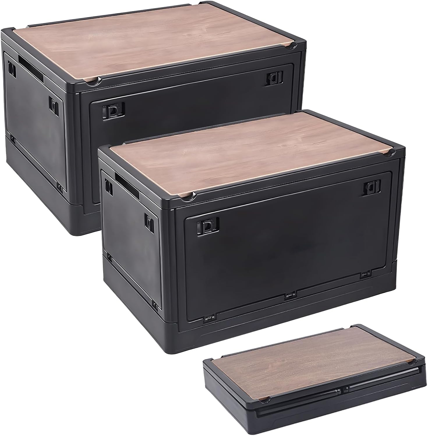 RULAYMAN 【折りたたみ 収納ボックス】25L アウトドアテーブル 蓋付き 積み重ね 全方向から取り出せる 衣類 布団 おもちゃ 小物 収納大型 プラスチック キャスター付き 組立簡単 防カビ