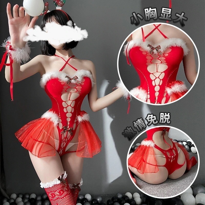 情趣下着角プレ制服誘惑ヘラジカパイルセクシー連体衣セット7436