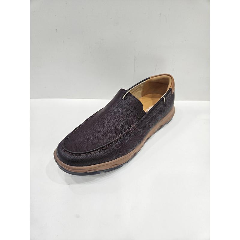 天然牛革メンズ ボールが楽な軽量ボートローファー ヒール3CM AADSHL077BR_US