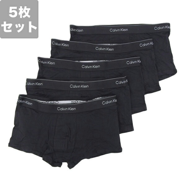カルバンクライン ボクサーパンツ 下着 アンダーウェア 5枚セット メンズ L ブラック Icon Cotton Stretch 5 Low Rise Trunks NB4390TM6L CALVIN