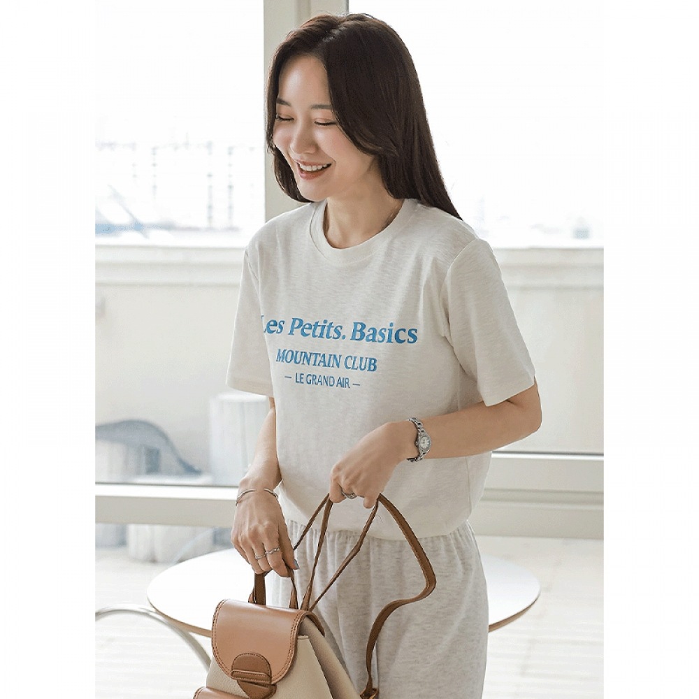 クリック&ファニーケッティンモーダルレタリングTシャツ