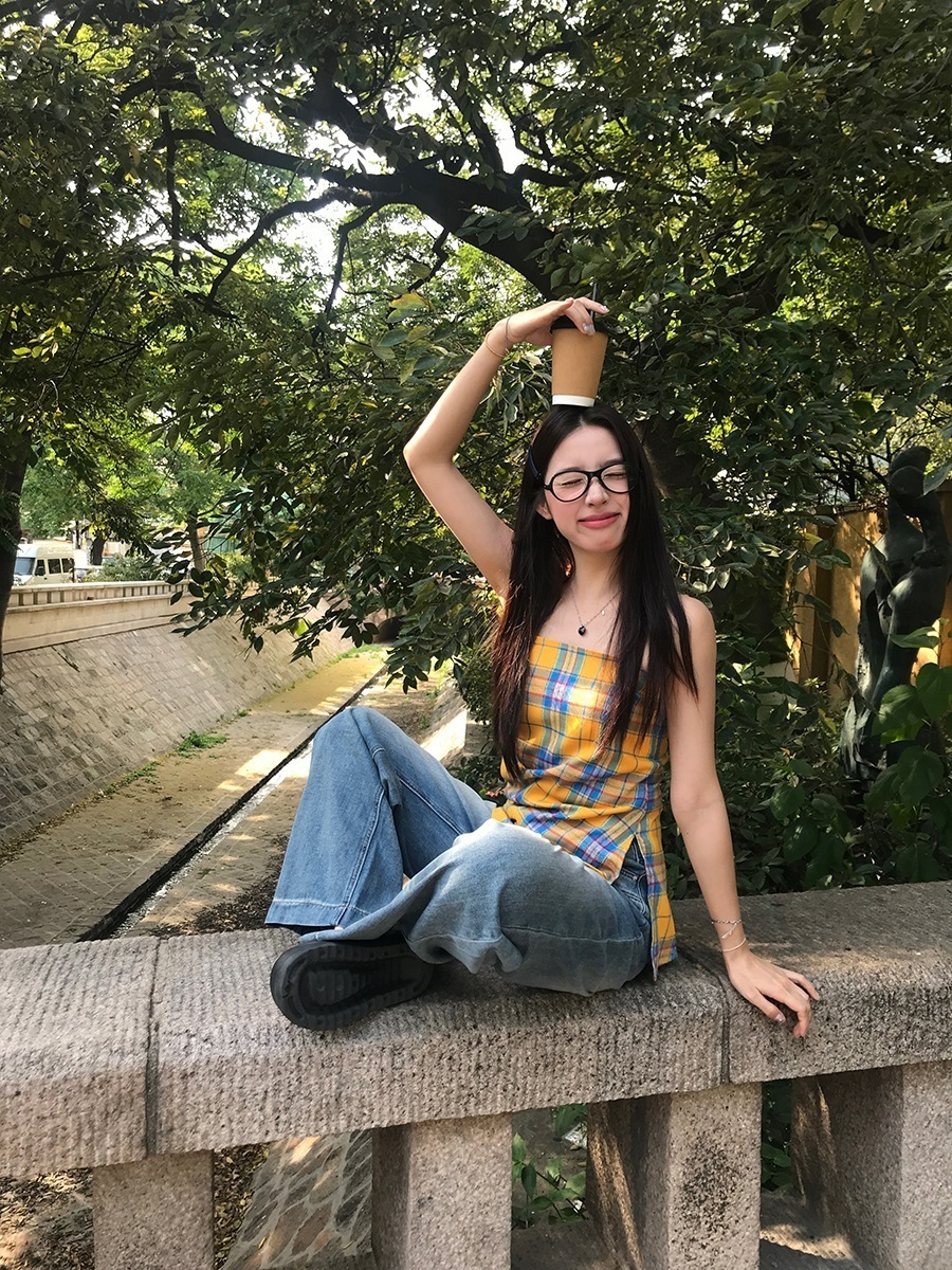 タイピュアディザイアレトロチェック柄ウエストキャミソール2024夏アウタードーパミントップ