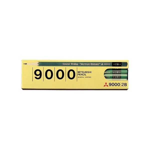 (まとめ) 三菱鉛筆 六角 事務用鉛筆 9000 2B K90002B 1ダース(12本) (×20セット)