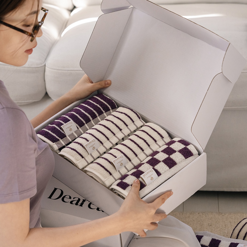 抗菌タオル フェイスタオル 4Pパッケージ_GRAPE