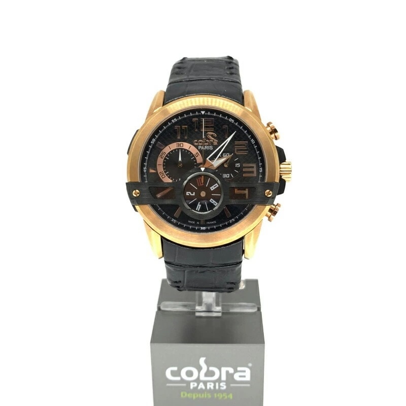 [COBRA] コブラ 腕時計 CO620SBR2L2 ブラック ゴールド フランス