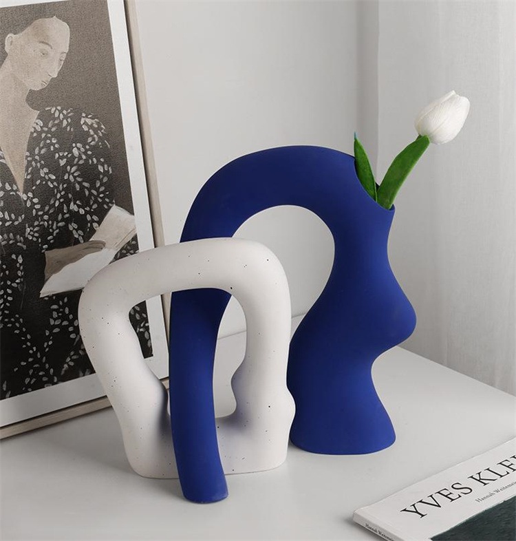 INSスタイル 異形 芸術 花瓶 置物 玄関 酒箱 陶磁器 オシャレ リビング 装飾 家庭 クリエイティブ