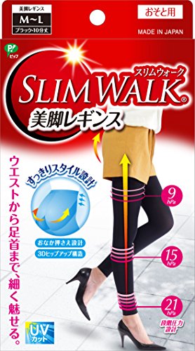 【 新品 】 スリムウォーク 美脚レギンス M-Lサイズ ブラック(SLIM WALK,leggings,ML) 足用シート