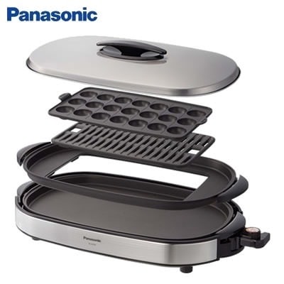 パナソニック ホットプレート プレート3枚 NF-W300-S シルバー 【送料無料】