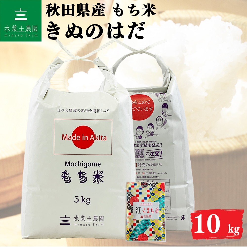 きぬのはだ もち米 10kg 秋田県産 令和7年産　古代米付き