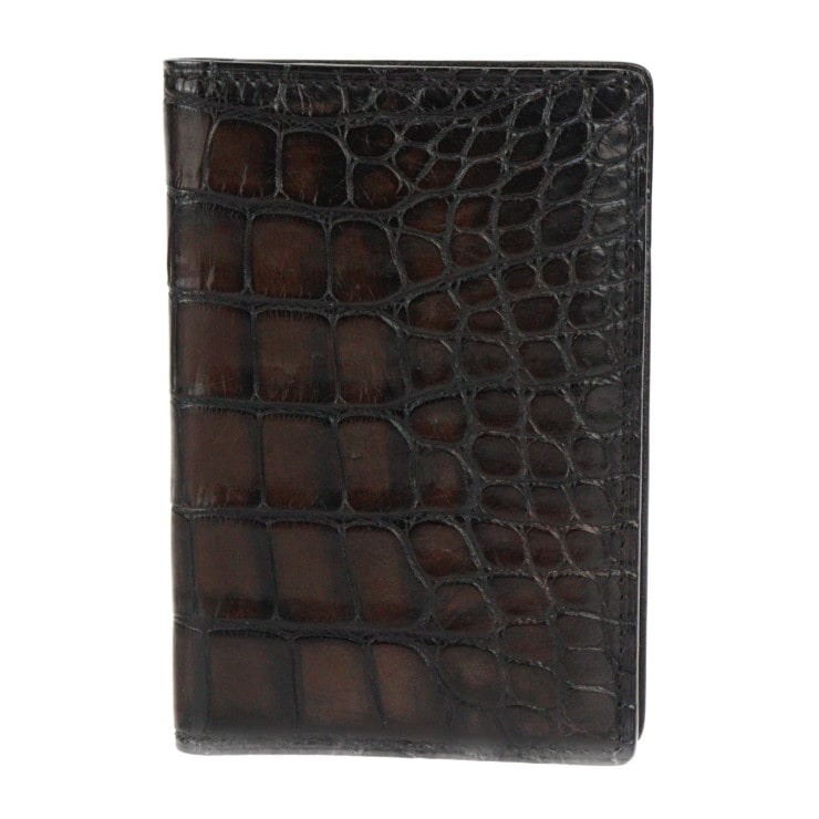 美品 Berluti ベルルッティ JAGUA ジャグア カードケース - アリゲーター ブラウン 二つ折り 名刺入れ クロコ【本物保証】