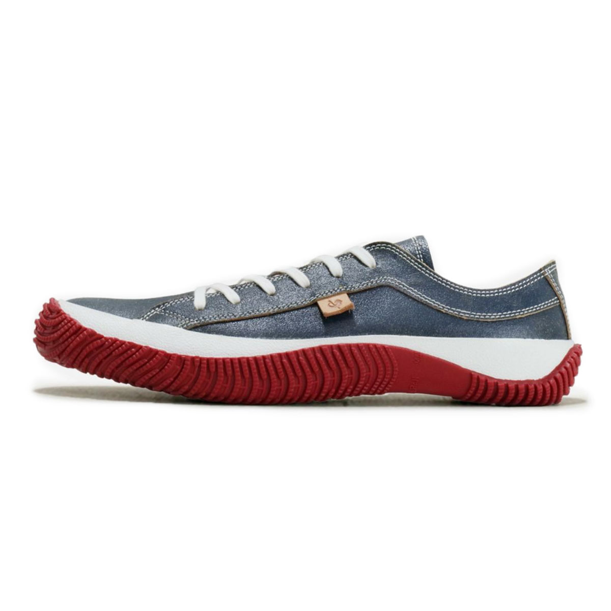 スニーカー 110V ネイビー/レッド メンズ レディース 革 クラッキングレザー ローカット 17,666円