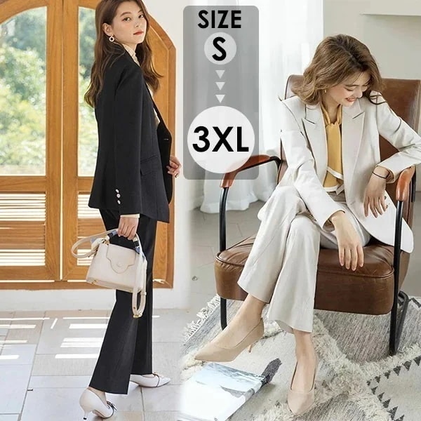 スーツ セットアップ パンツスーツ スカートスーツ カジュアル レディース フォーマル ビジネス オフィス リクルート 通勤 ママ 母親 おしゃれ ジャケット ブラック オフホワイト 通勤 事務服 就
