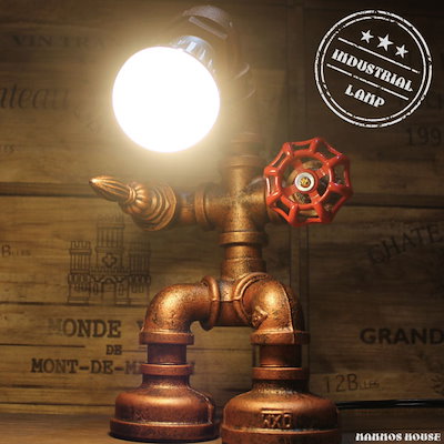 パイプスタイルランプ Qoo10] 水道管インテリアランプ パイプ 照明 ラ