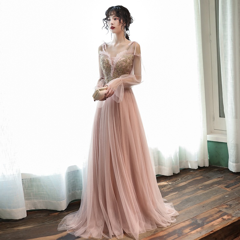 ロングドレス 大きいサイズ カラードレス ウエディング 袖あり 結婚式 二次会 花嫁 演奏会 披露宴 ブライダル 発表会 パーティードレス 小さいサイズ ピアノ 挙式 イベント コンサート お呼ばれ