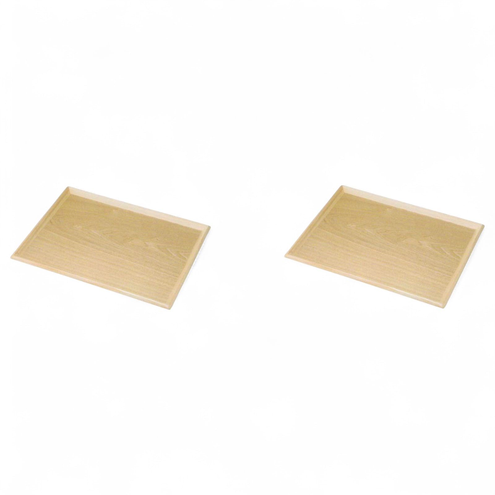 J-kitchens 盆 2pcs セット （ お盆 トレー） 木の膳 ナチュラル ディナーウェア 木製 NO.170156