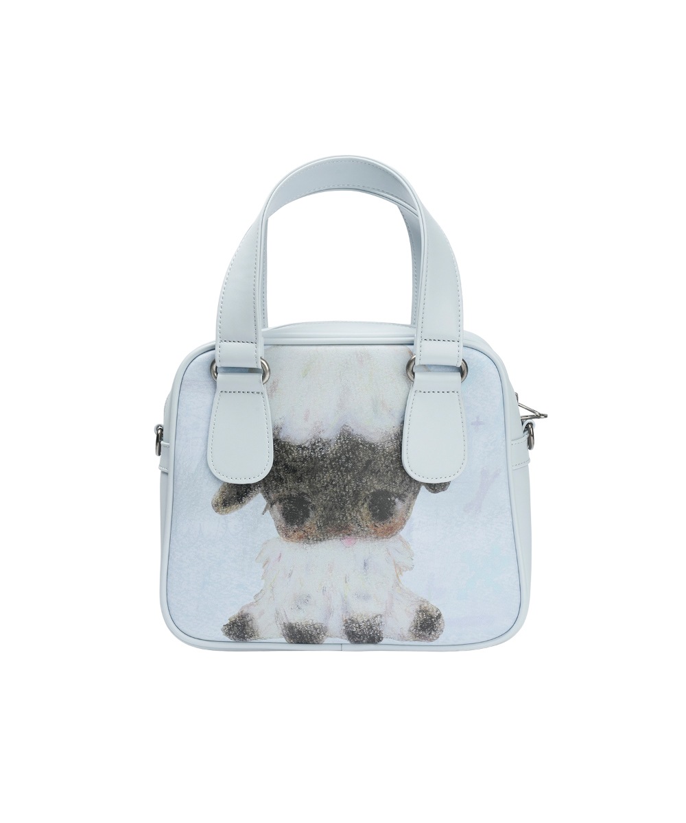 【COYSEIO】26SS VINTAGE SHEEP GRAPHIC TOTE BAG : PASTEL BLUE
