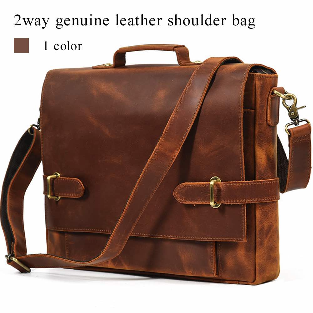 ビジネスバッグ メンズ 2way本革ショルダーバッグ 15インチ ショルダーバッグ ビジネス パソコン 本革 50代 レザー A4 ノートPC 30代 40代 軽量 3WAY ブリーフケース 革 通学