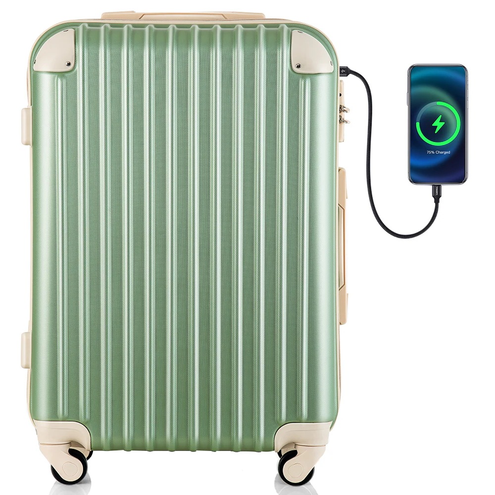 【国内発送 無-送料】760スーツケース Lサイズ USB充電ポート付きカップホルダー付きキャリーバッグ キャリーケース 7日-14日 大型 TSAロック