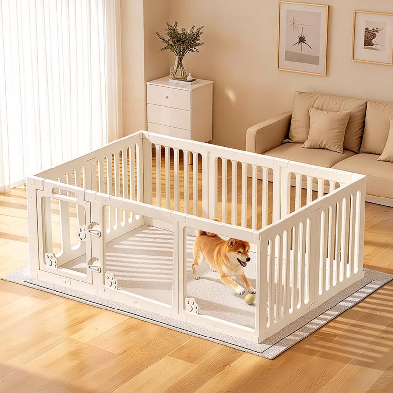 ペットサークル 折りたたみ ペットフェンス パネル 吸盤付き 高さ60cm 組立簡単 中型犬 小型犬 逃げ防止 滑り止め 丈夫 傷つきにくい 可愛い 一年保 証 幅150×奥行100×高さ60cm