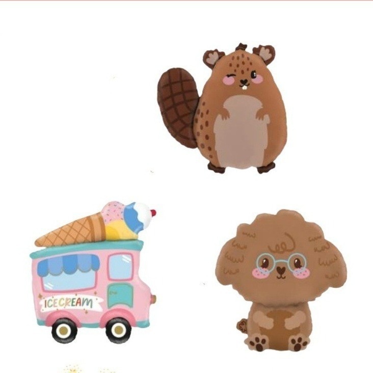 かわいい韓国の動物バルーン小さなビーバーメガネ子犬漫画アルミフィルムバルーンインフレータブルフローティング子供