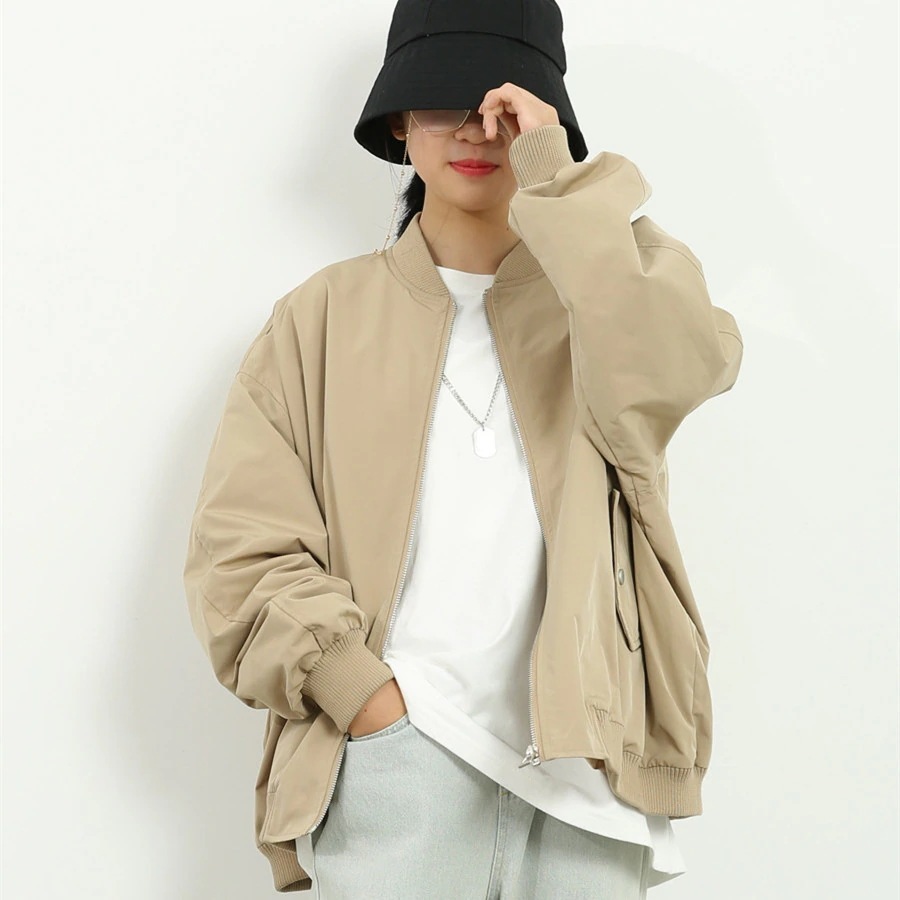 ブルゾン長袖ライトアウターレディースジャケット無地スウェットアウターショート丈春秋大きいサイズ20304050