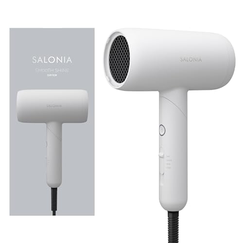 SALONIA サロニア スムースシャイン ドライヤー 大風量 速乾 軽量 ヘアドライヤー ホワイト【Amazon.co.jp限定】