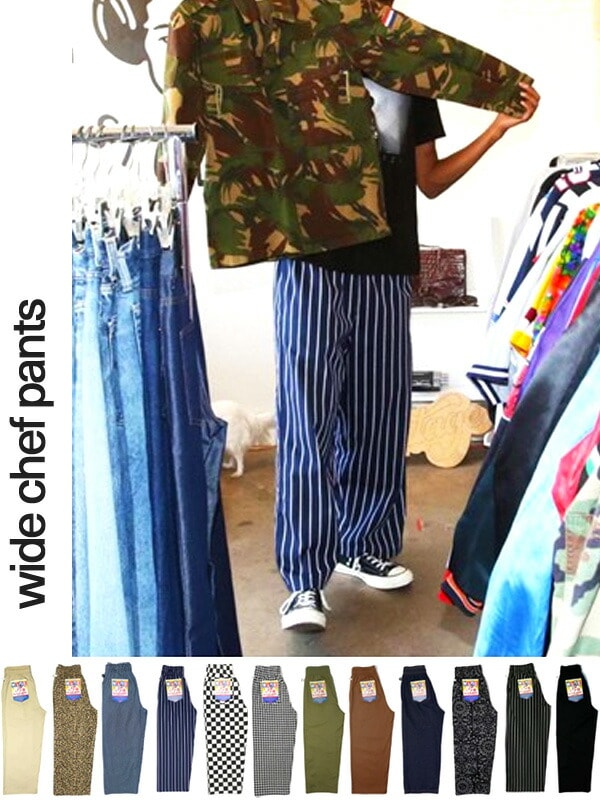 COOKMAN クックマン シェフパンツ ワイドシェフパンツ デニム ペイズリー ストライプ レオパード Wide Chef Pants ワイドパンツ　231-118