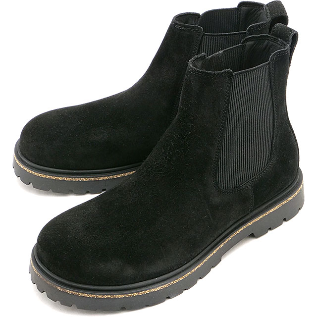 ブーツ ハイウッド スリップオン ミッド [1028138] HIGHWOOD SLIP ON メンズ コンフォートシューズ サイドゴア スリッポン BLACK SUEDE-LEATHER