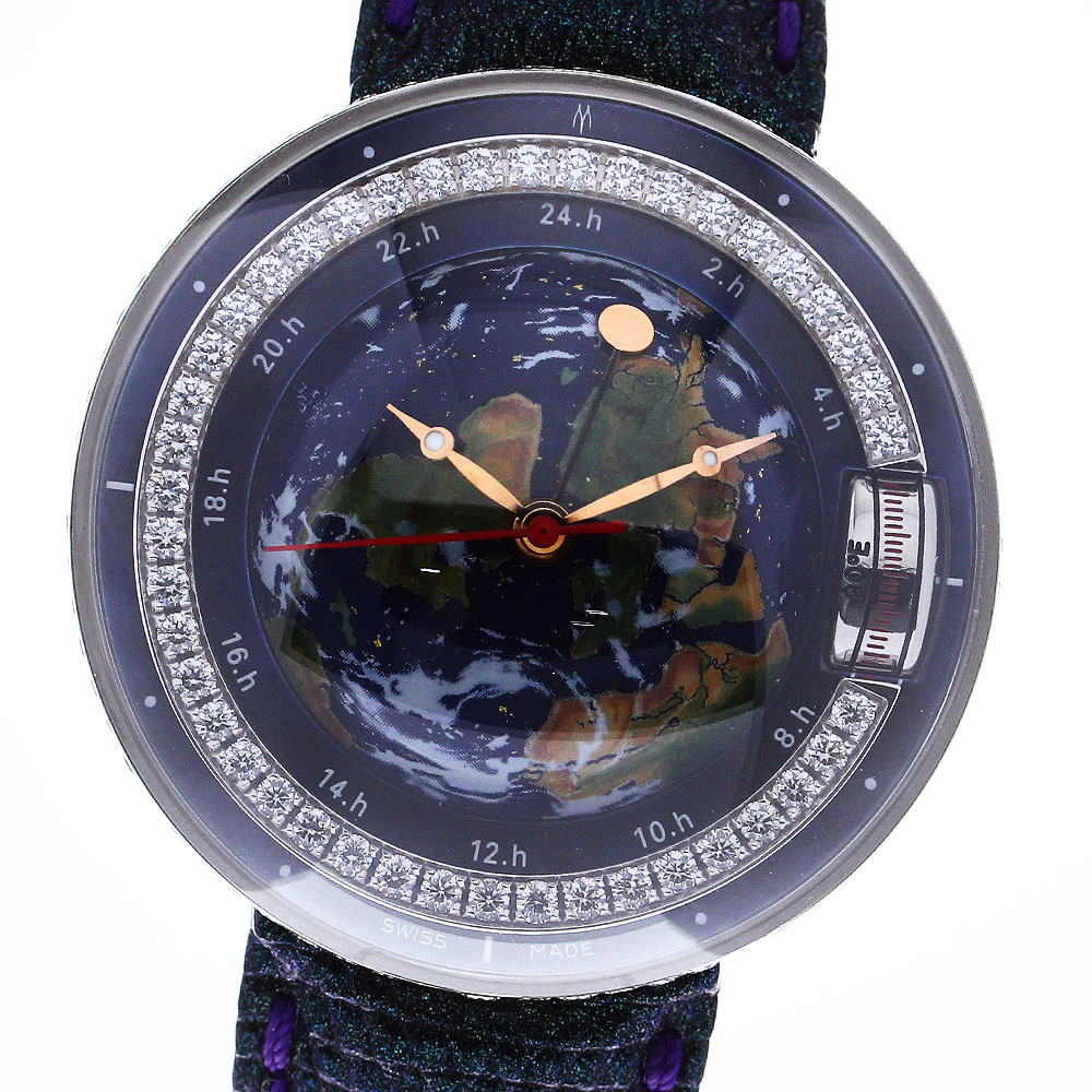 マゼラン MAGELLAN 1521.SSD.EAD.O13 1521 コレクション アース 3D文字盤 GMT ダイヤモンドベゼル AT メンズ 極美品 箱付き_781507【中古】