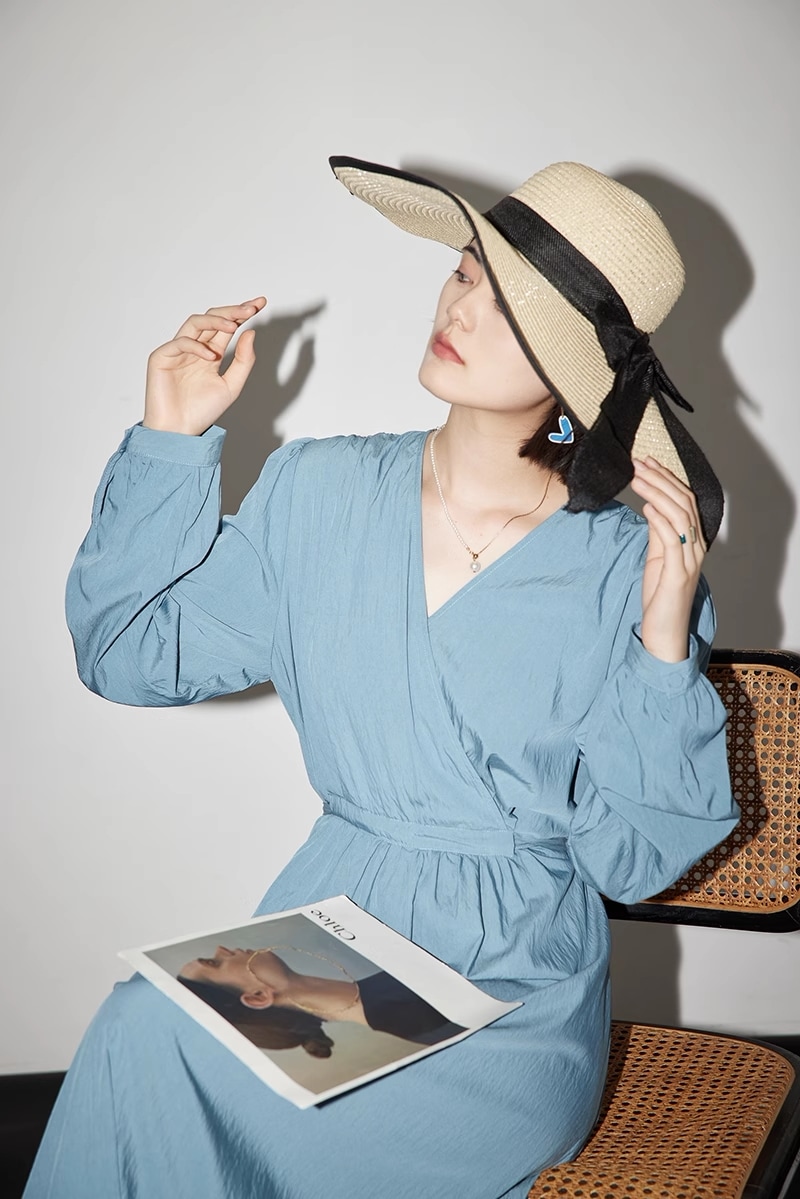 ワンピース ロング ロング丈 袖あり 長袖 Vネック 襟なし 大人可愛い きれいめ シンプル カジュアル 大人 上品 おしゃれ お洒落 無地 春 夏 秋 10代 20代 30代 40代 50代 60代