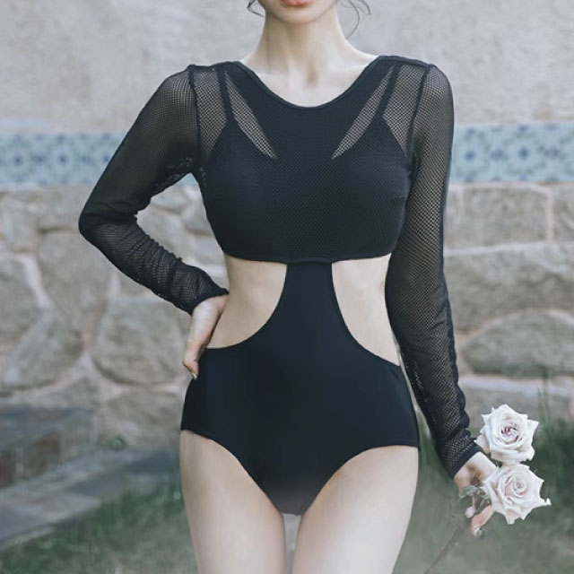 ワンピース水着 黒 シースルー 5,681円