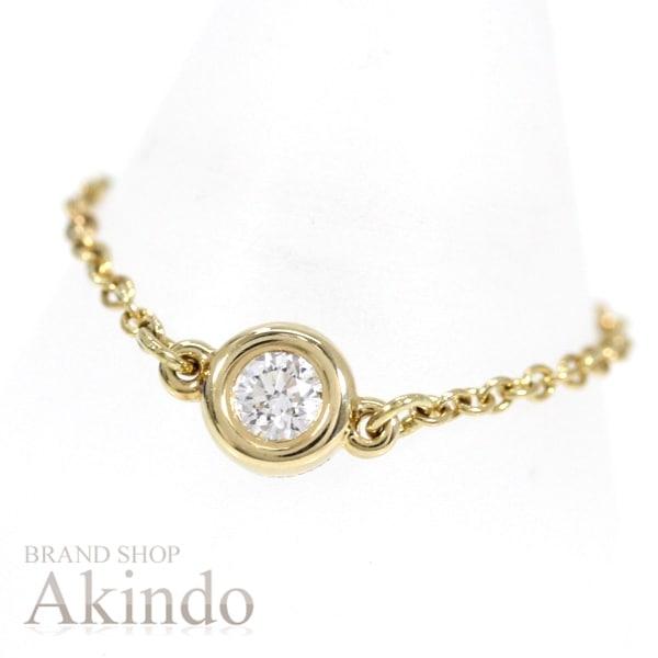 【新品同様リング バイザヤード K18YG ダイヤモンド #12 12号 D0.07ct 1Pダイヤ エルサ・ペレッティ 750 イエローゴールド レディース