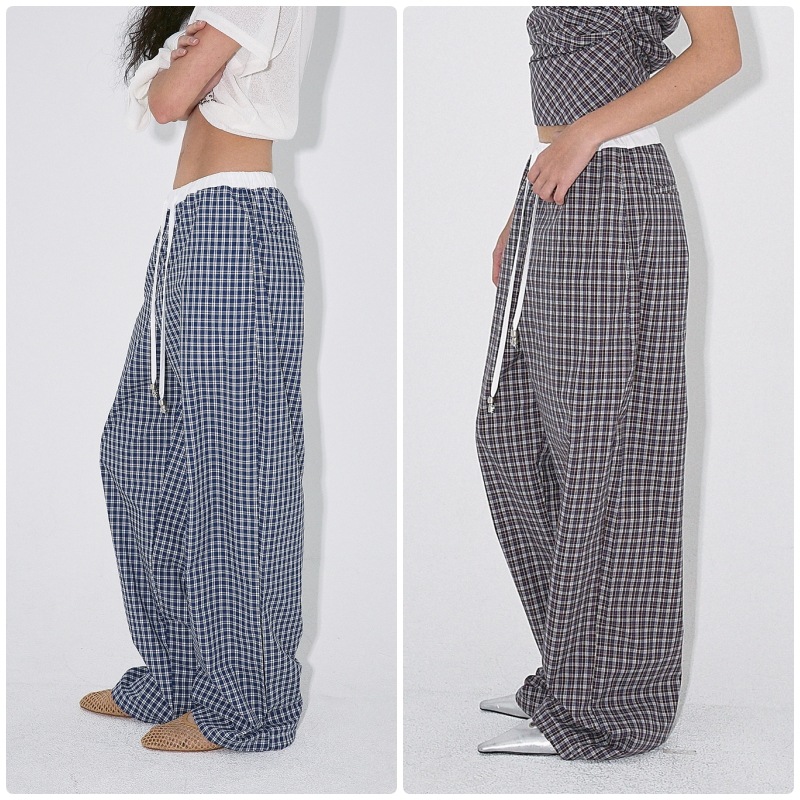 【POLYSOOEM】 CHECK SUMMER PANTS : 2COLORS