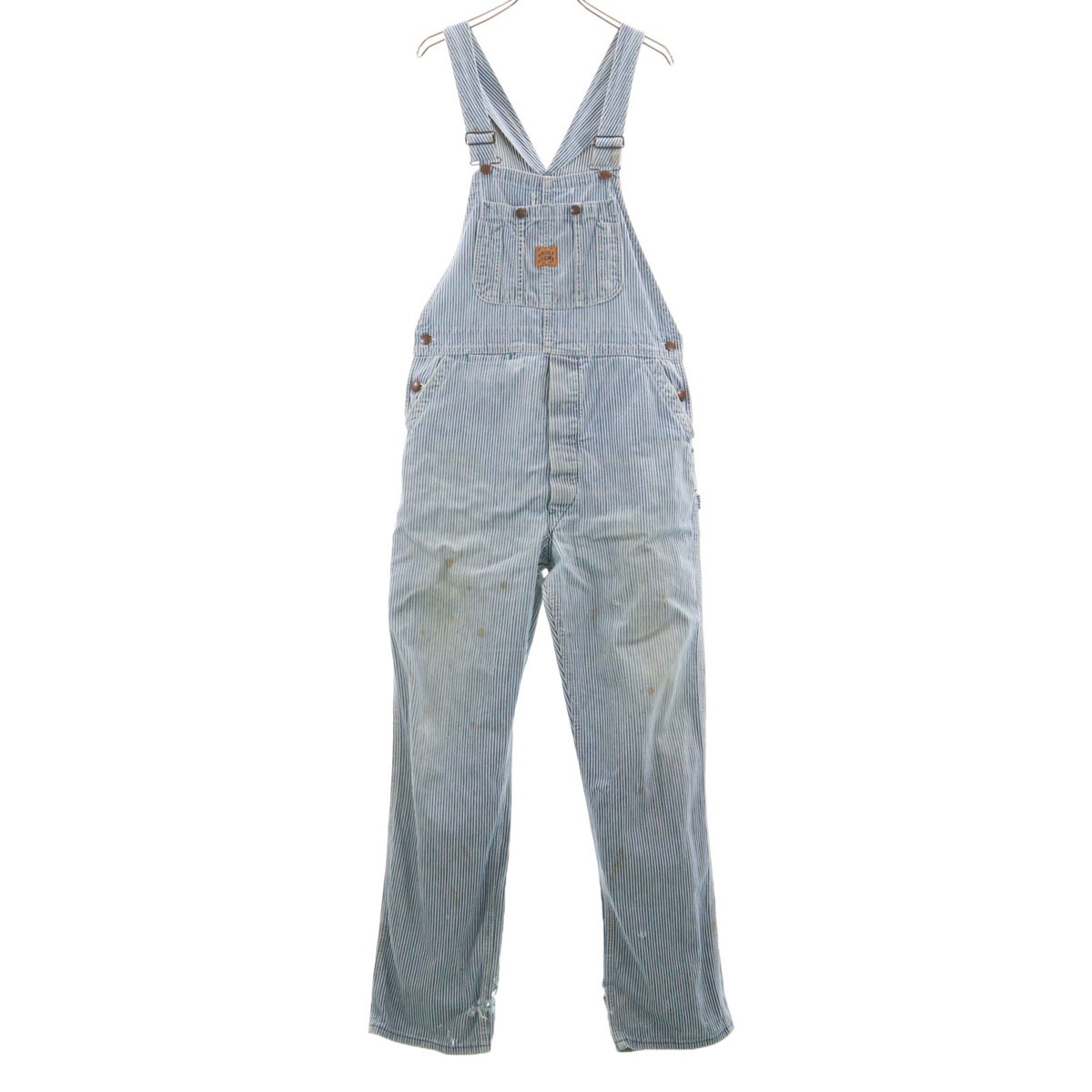 BIG BEN ビッグベン 80s USA製 ヴィンテージ ヒッコリー オーバーオール W34 ネイビー系 BY WRANGLER メンズ 古着