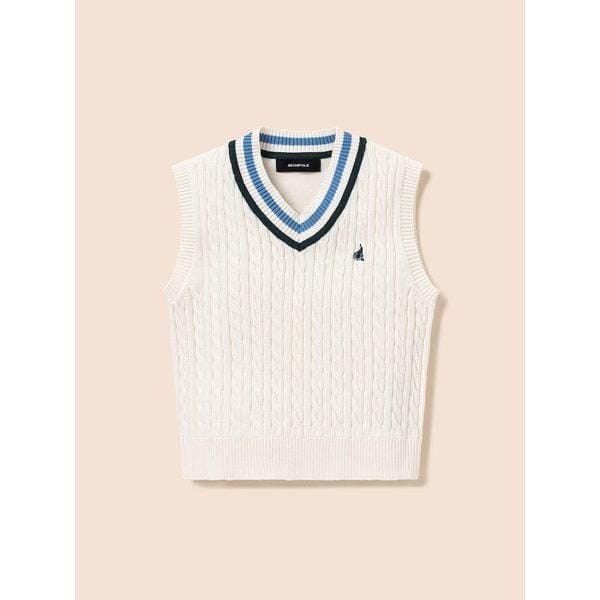 [BEANPOLE KIDS] [エッセンシャル] クラシック ケーブル ニット ベスト アイボリー (BI6151UE10)