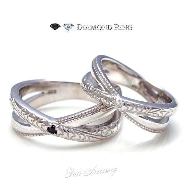 送料無料！ r0661-pair ペアリング シンプルに美しく ダイヤモンドクロスペアリング ギフト