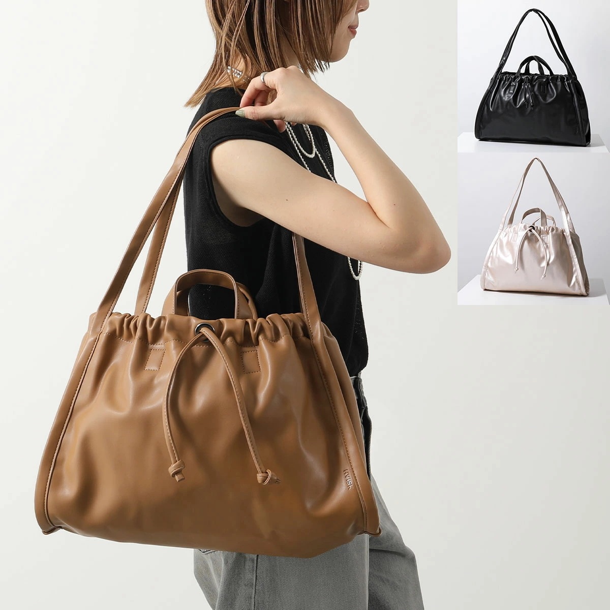 HVISK ヴィスク トートバッグ SAGE MEDIUM SOFT SHINY STRUCTURE レディース ショルダーバッグ エコレザー 鞄 カラー3色 14,205円