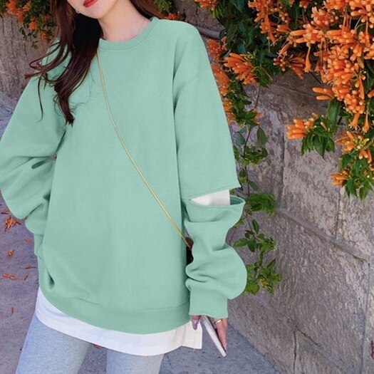 3color レディース スウェット トレーナー トップス レイヤード 着痩せ ゆるトップス