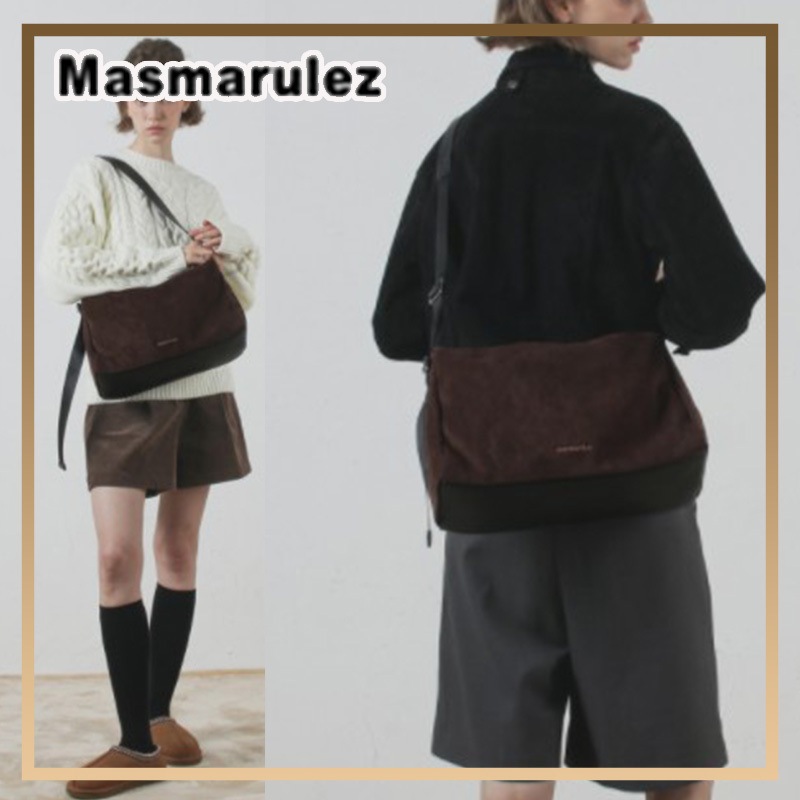 【MASMARULEZ】Suede big square bag _ Choco Brown