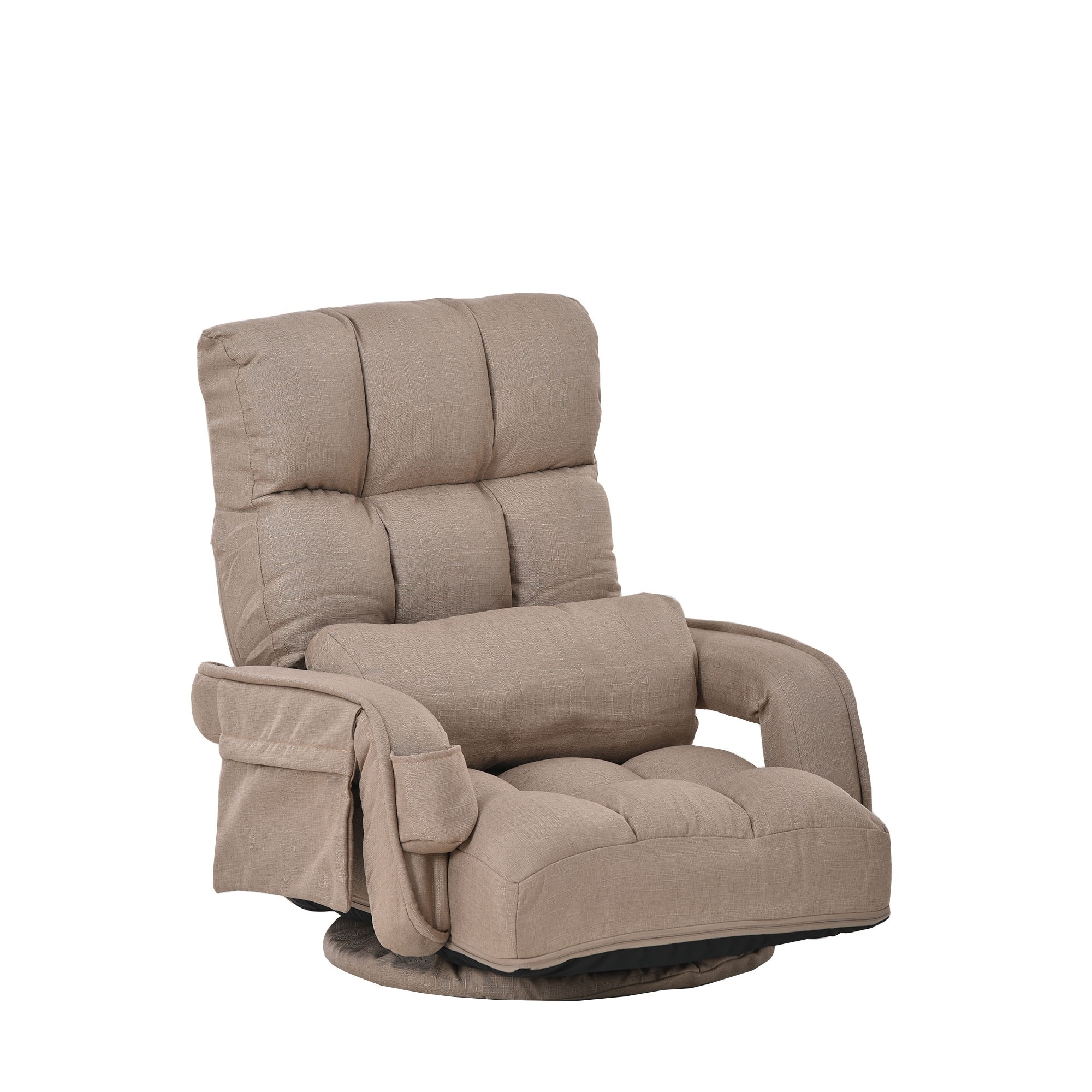 【国内出荷】回転式座椅子 肘掛け ハイバック 座いす リクライニング 1人掛けソファー フロア ソファー リラックスチェア 折りたたみ リクライニングチェアー ファブリック 座イス おしゃれ 椅子 チ