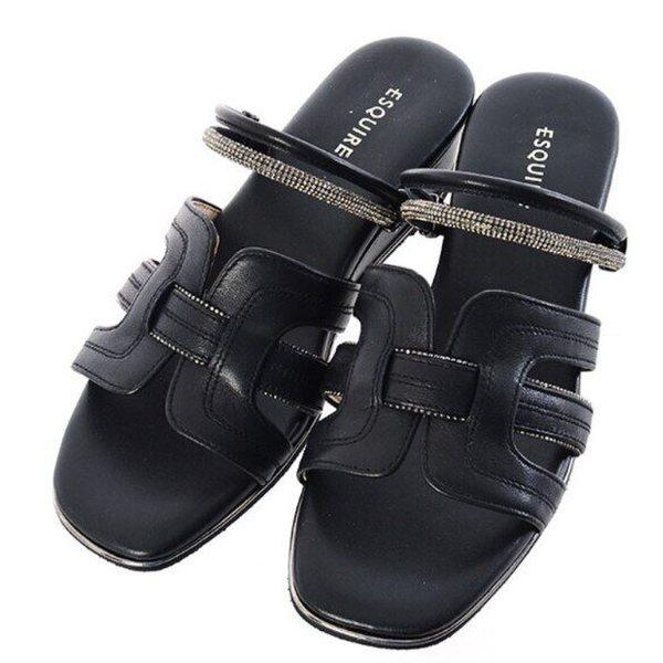 女性ラムスキンウェッジヒール4cmツーウェイサンダルEQDMSD894_IC