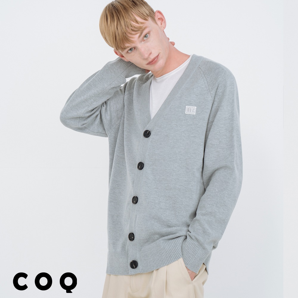 ロゴエンブレムカーディガン_グレー