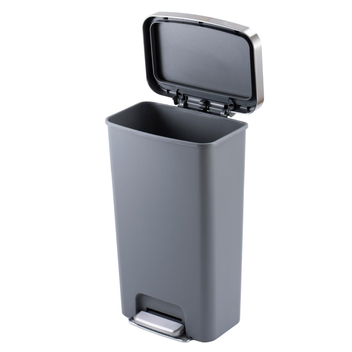 EKO ゴミ箱 ペダル式 ハナ ステップビン グレー 45L ふた付き インナーボックス無し EK6266-45L-GR