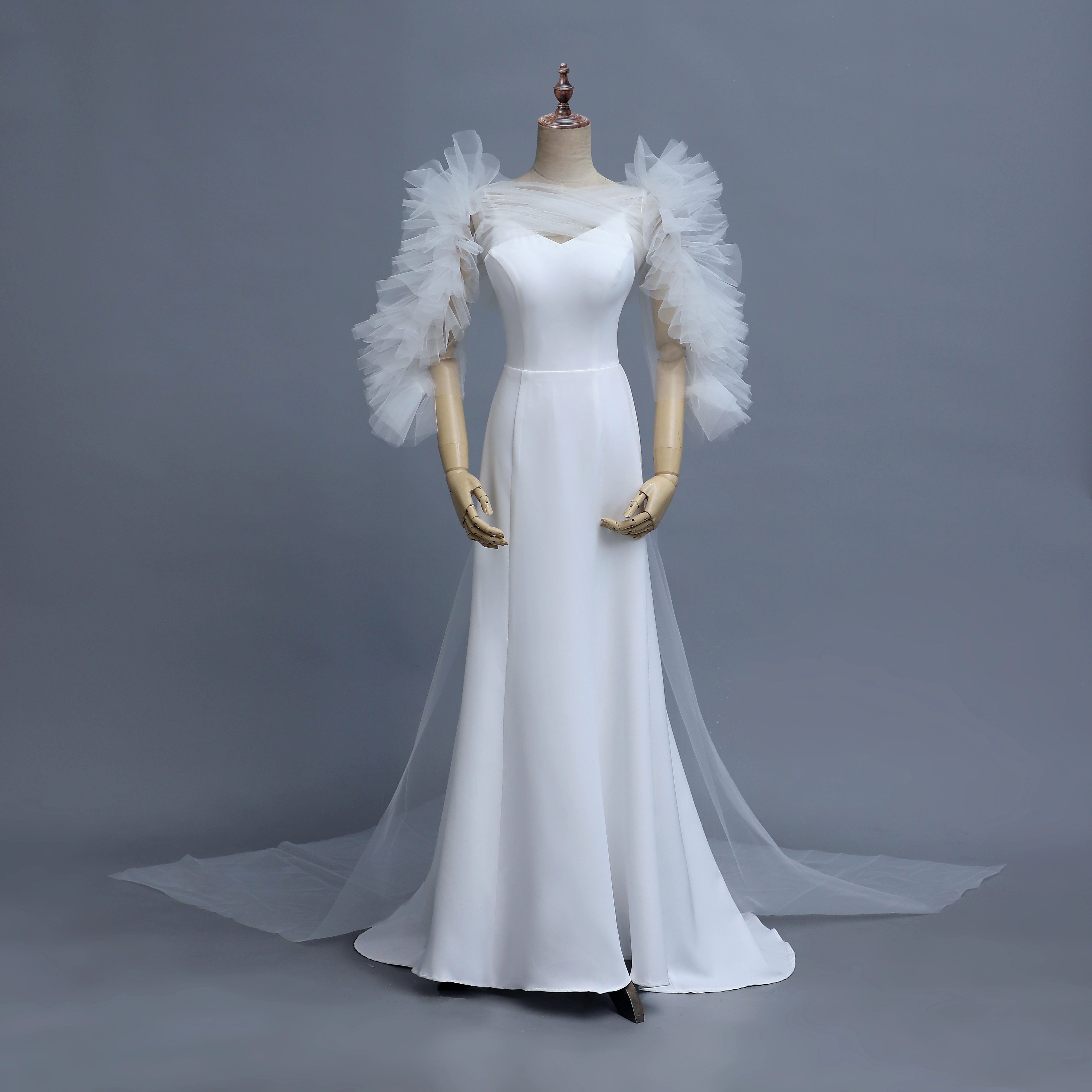 ウェディングドレス ホワイト 人気上昇！キャミソール ショール パール 結婚式 24,443円